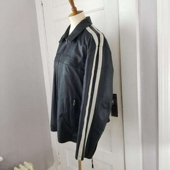 Kenneth Cole Reaction Genuine Leather Moto Jacket, Size L - Picture 3 of 16